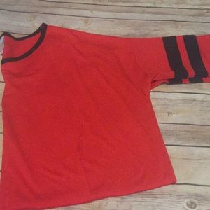 LuLaRoe Irma Red with black stripes